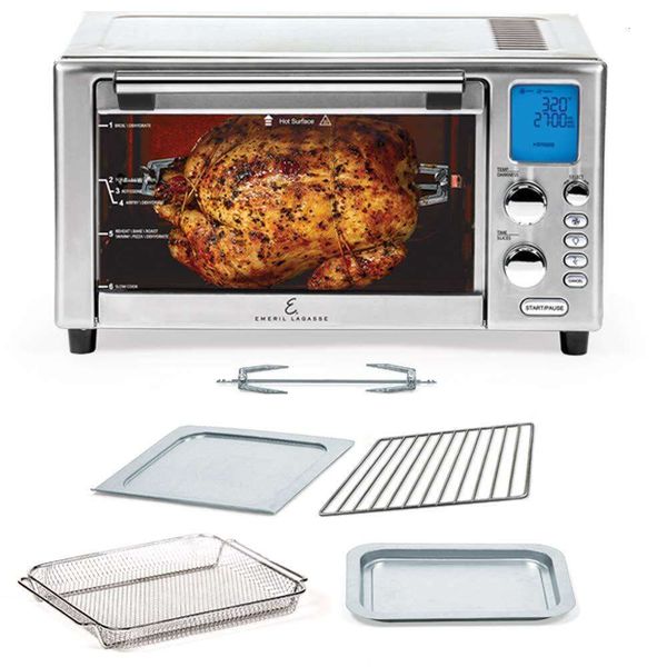 Freidora de aire Emeril Lagasse Everyday con tecnología rápida 360 ﾰ, capacidad XL, 12 funciones de cocción preestablecidas, incluidas tiendas de horneado y barbacoa.asado, pizza,