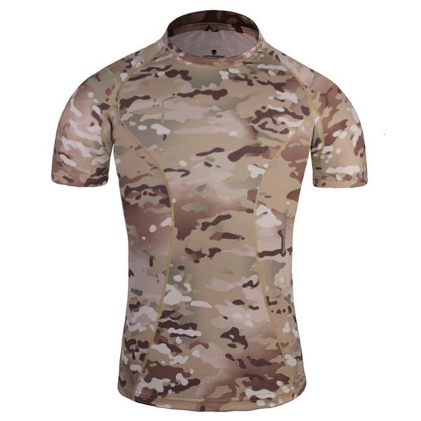 Emersongear Tactical Skin Sket Base Layer Running Shirts Camouflage Shorts Sleeve Outdoor Sports T-shirt Wicking EM8605 240321