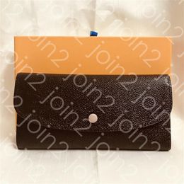 EMILIE WALLET Mode Femmes Bouton Long Portefeuille Carte Pochette Ronde Porte-Monnaie Zippy Marron Toile Imperméable Haute Qualité Boîte Poussière B2485