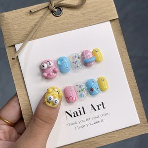 Emmabeauty Handmade Press on Nails Corgi Cartoon Cute Fresh Square Fake TipsNoem24499 240430