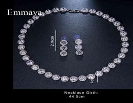 Emmaya Een set bruiloft met kubieke zirconia aaa gouden en witte bruid minnaar populaire sieradencadeaus7485692