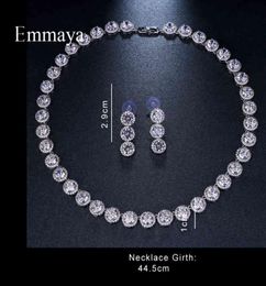 Emmaya Een set bruiloft met kubieke zirconia aaa goud en witte bruid minnaar populaire sieradencadeaus2807733