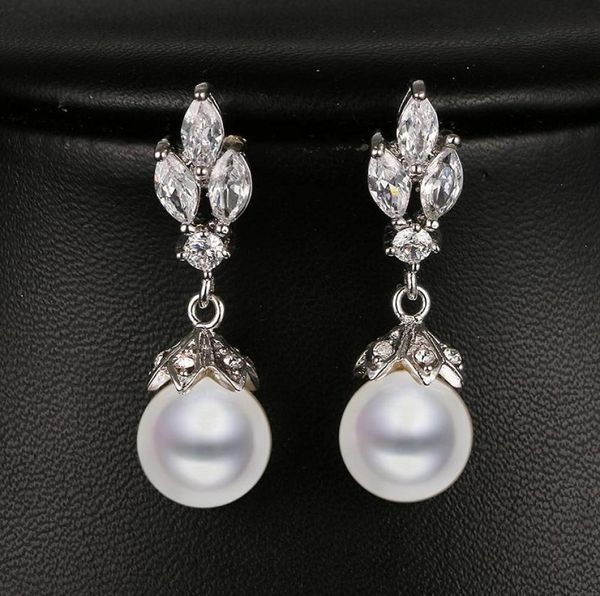 Emmaya mode Marquise forme Cz perle boucle d'oreille couleur or blanc mariée mariage boucle d'oreille nouveauté beau cadeau 9619367