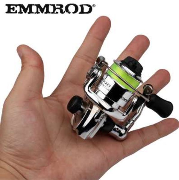 EMMROD HOT Mini100 moulinet de pêche de poche en alliage matériel de pêche petit moulinet de filature 4.3: 1 roue en métal pesca petit moulinet