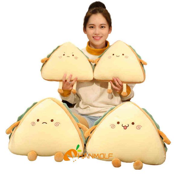 Émotionnel En Peluche Triangle Pain Jouets En Peluche Nourriture Toast Pop Mignon Rire Désavantagé Dessin Animé Peluche Bébé Enfants Cadeau J220704