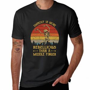 empathie is rebelser dan een middelvinger Vintage T-shirt zomerkleding douane ontwerp je eigen heren effen t-shirts M2Ea#