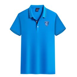 Empoli F.C. T-shirt à manches courtes pour hommes, loisirs d'été haut de gamme en coton peigné, chemise professionnelle à revers