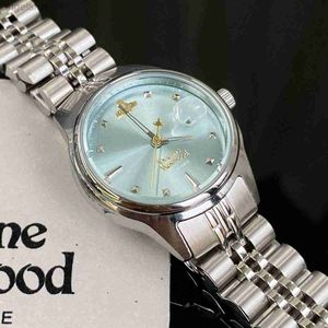 Keizerin Dowager Dames horloge gebroken ijsblauw klein en populair licht luxe mode waterdicht kalenderpaar kwarts horloge925k
