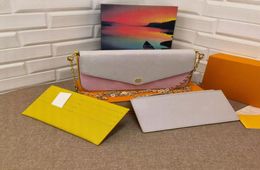EMPRIENTE Cuir Chain Wallet 3 in One Multi Pochette Sac Gradient Fleur 3 Colors Fashion Crossbodyborbag Mini Socled MES9483150