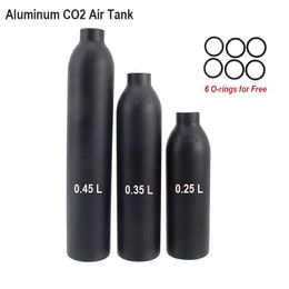 Lege 0,45/0,35/0,25L aluminium CO2-luchttank Veiligheid explosieveilige hogedruk Paintball-flessenvultankcilinder M18 * 1,5 240304