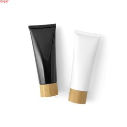 Vacío 100G / ML Cosmético Plástico Botella suave Limpiador facial Crema Squeeze Tube Loción Contenedores con Bamboo Lidgoods