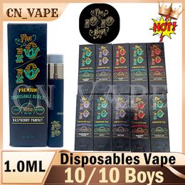 Lege 1010 jongens wegwerp vape-pennen 1,0 gram vapes-apparaat dikke olie keramische spoel e-sigarettenpods 280mAh oplaadbare batterij vaporizer dabwoods packwoods