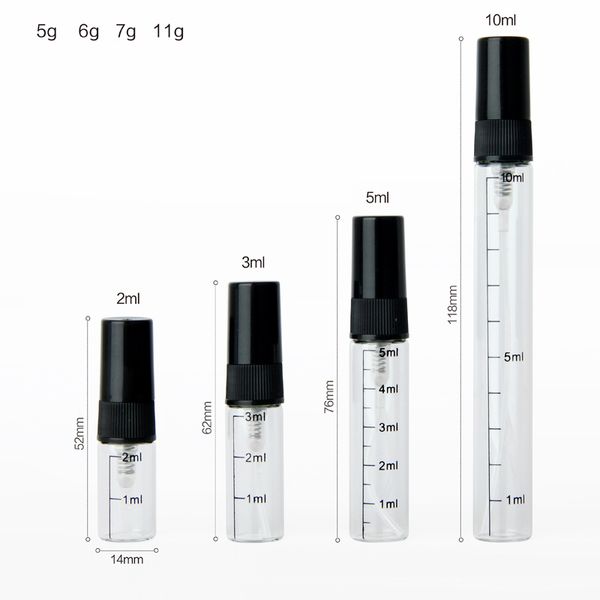 Mini bouteille de parfum vide de 2 ml 3 ml 5 ml 10 ml avec des flacons en verre d'échantillon d'atomiseur de pulvérisation 2000 pcs/lot