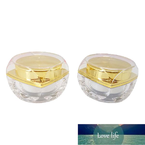 Botellas de embalaje vacías 5G 10G ACRYLIC ACRYLIC GOLD Silver Octagonal Cosmetic Cream Jar recipiente para oculares 30/50pcs