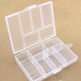 Leeg 6 Compartiment Plastic Duidelijke Opbergdoos voor Sieraden Nail Art Container Sundries Organizer