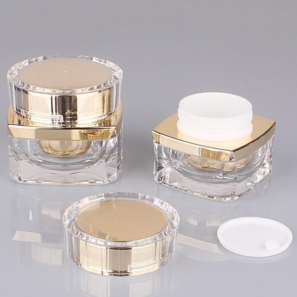 Pot de crème acrylique vide pots de maquillage cosmétiques pots bouteilles d'échantillons transparents fard à paupières crème baume à lèvres conteneur