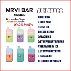 Barra al horno vacía Cigarrillo desechable mrvi bar 8000 puffs Dispositivo Pod Batería recargable Vaporizador Kit Buzz Bar en existencias envío gratis