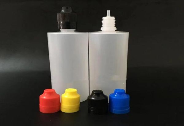 Botella vacía Tamper -Colorida Sello evidente y Capa a prueba de niños 120 ml E Liquid Plastic Bottles con puntas largas y delgadas3567350