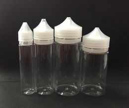 Botellas de plástico regordetas vacías 60 ml 100 ml 120 ml PET Ecig Unicorn Bottle con tapas a prueba de manipulaciones CRC para Eliquid Ejuice6474466