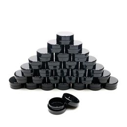 Lege cosmetische containers met deksels 3G plastic kleine navulbare reisfles lekvrije ronde zwarte potten voor slijm monster
