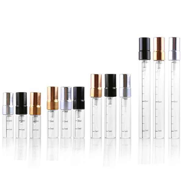 Flacons de pulvérisation cosmétiques vides 2.5ml 3ml 5ml 10ml, pour échantillon de Parfum, Mini Tube, récipient de maquillage avec échelle