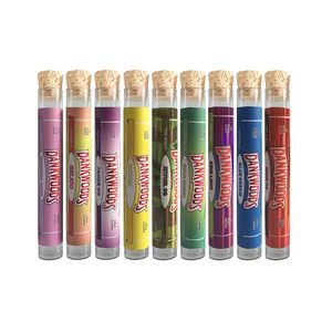 Tubos de vidrio vacíos Dankwood Joint PreRolls Tapón de madera Embalaje 1 gramo Prerolls MoonRock Etiqueta laebls Tubo de 115 mm