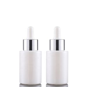 Leeg glas cosmetische druppelaar geurfles 50 ml schoonheid make-up pipet container witte porselein etherische olie serum flesjes