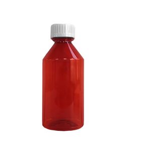 Lege geïnfuseerde 100 ml 1000 mg Paste label Cannalean Raspberry Cough Siroop Suice Packaging flessen