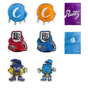 Épreuve d'odeur irrégulière vide 3,5 g de sacs mylar sacs sac à dos boyz runty spécial sacs en forme de sac en forme de fleur packs cali packs