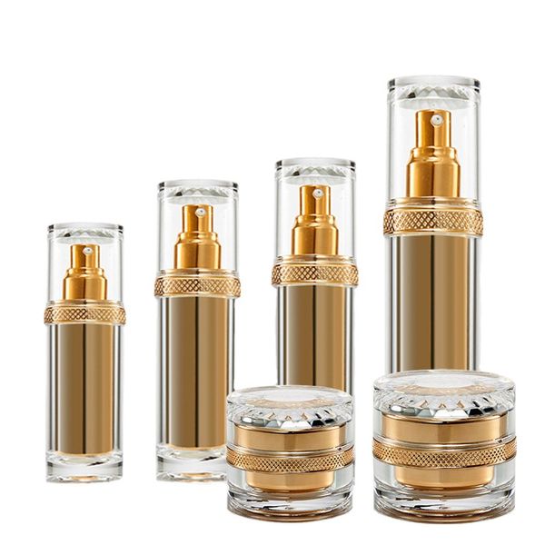 Bouteilles de pulvérisation de pompe de pot cosmétique acrylique de luxe vides pour crème, essence, parfum 30g 50g 30ml 60ml 80ml 120ml