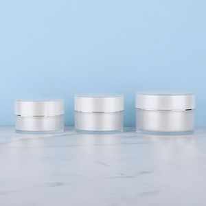 Pots de crème cosmétique en plastique acrylique de luxe vides contenants de stockage ronds pour produit de beauté beurre maquillage poudres paillettes 15g 30g 50g