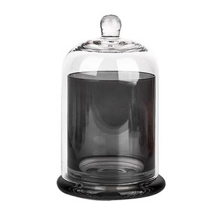 Lege Luxe Zwart Groen Glas Bell Jar Display Dome Kandelaar Cloch Jar met basis voor het maken van kaarsen Prijs verzending alleen door zee / trein