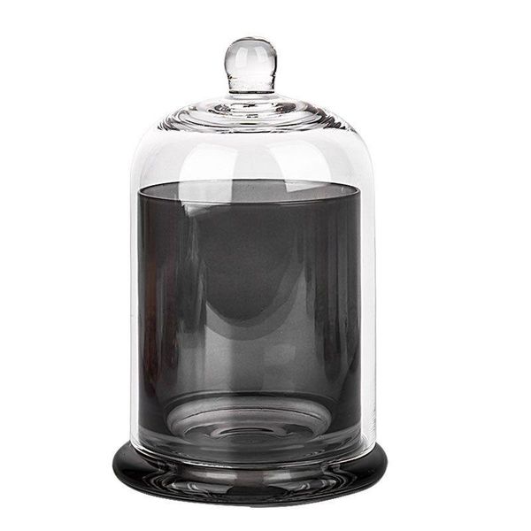 Vacío Luxury Black Green Glass Bell Jar exhibición Candelador de copa Jarco con base para hacer el precio de las velas Enviar por mar/tren solo VVWCA