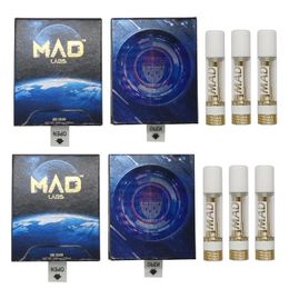 Vide Mad Labs Réservoir Atomiseur Diposable Vape Pen Pod Emballage 1ml 1.0ml 1000mg 1g 0.8ml 510 Fil Cartouche De Bobine En Céramique