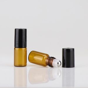 Vide Mini 2ml Ambre Roll on Glass Bottles Bouteille de parfum liquide d'huile essentielle