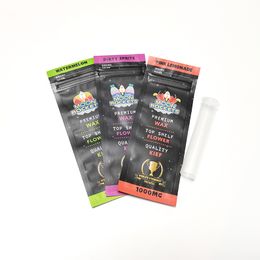 Sac d'emballage vide en mylar 7 options Fusées lunaires 1g de cire premium étagère supérieure qualité de fleur kief preroll packs tube et sac