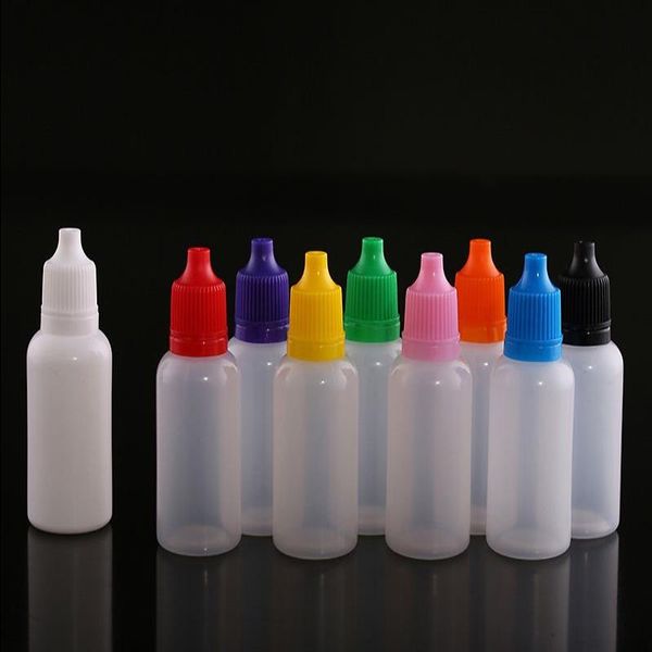 Bouteille d'huile vide Flacons compte-gouttes en plastique pour gouttes oculaires 3 ml 5 ml 10 ml 15 ml 20 ml 30 ml 50 ml 100 ml avec bouchons inviolables collyre E liquide Ejvp