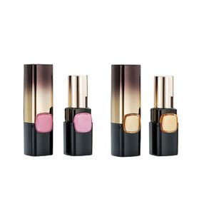Lege verpakkingsfles 12,1 mm kaliber vierkant ronde vorm gradiënt roze gold diy lipstick buis cosmetische verpakking opnieuw vulbare draagbare container