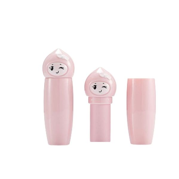 Bouteille d'emballage vide nouveauté calibre 12.1mm rond couleur rose bricolage Tube de rouge à lèvres créatif Portable rechargeable conteneur d'emballage cosmétique