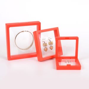 Porte-boîte à Membrane PET vide vitrine flottante boucle d'oreille gemmes anneau boîte à bijoux Suspension boîtes d'emballage