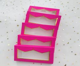 Lege roze kroonbox verkoopstijl fit 3d 5d 25 mm 27 mm wimpers doos kan aangepast zijn, pakket9897072