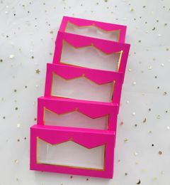 Caja de corona rosa vacía que vende estilo apto para pestañas 3D 5D 25 mm 27 mm puede ser un paquete personalizado 1780350
