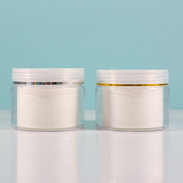 Pots en plastique vides 100g double couche masque de boue pot distributeur de crème conteneurs voyage taille pot cosmétique