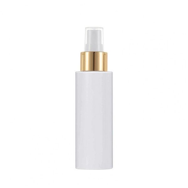 En plastique vide bouteille blanche or anneau de gorge haut rechargeable portable portable d'emballage cosmétique Récipient de flacons