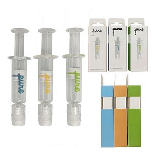 Empty Pure syringe Luer Lock Glass Syringes Measurement Mark 1ml Oil Filling Tools Packing box mix flavors syringes