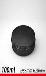 Organisateur ronde vide pots cosmétiques en aluminium noirs