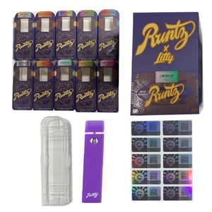 Runtz vide Runty x Litty stylos vape jetables 1,0 gramme Vapes dispositif épais huile bobine en céramique E cigarette Bar Pods 280mah rechargeable 1ml cartouches de vape vaporisateur