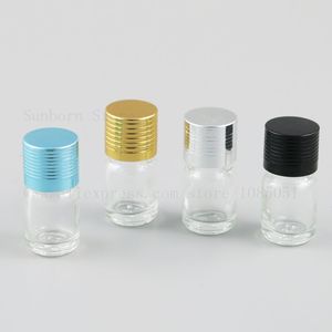 Lege steekproeffles 3 ml duidelijke etherische olie met opening reducer en zwart goud zilver cap 20pcs