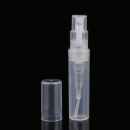 Flottes de pulvérisation vides 2 ml en plastique mini récipient rechargeable pour un échantillon de parfum cosmétique voyage 5000pcs lot livraison gratuite dieiu
