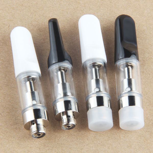 MOQ 5 Pcs Vide Vaporisateur Stylo Atomiseurs Cartouche Céramique Bobine Réservoir Huile Épaisse .5 ml 1 ml Pyrex Verre TH205 Vape Atomiseur pour 510 Fil Préchauffage Batterie